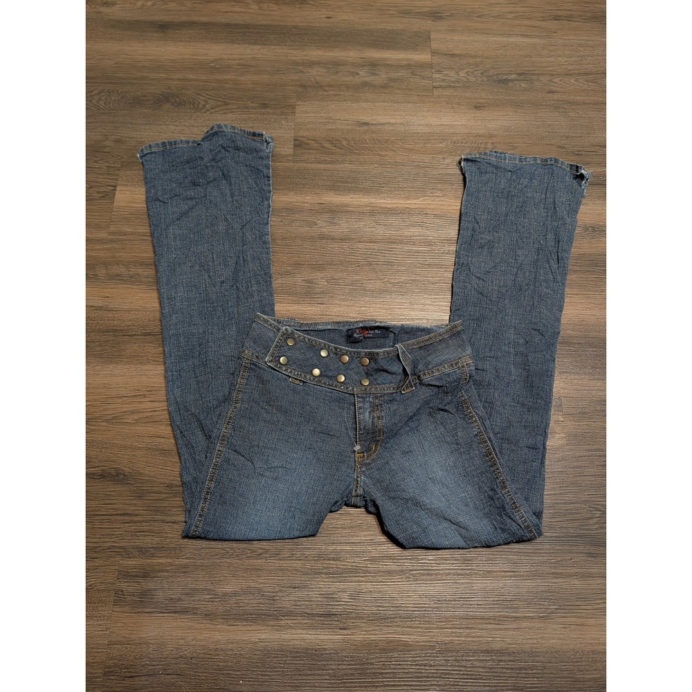 C'est Toi Vintage Y2K Low Rise Studded Flare Jeans Blue USA Size 3-4